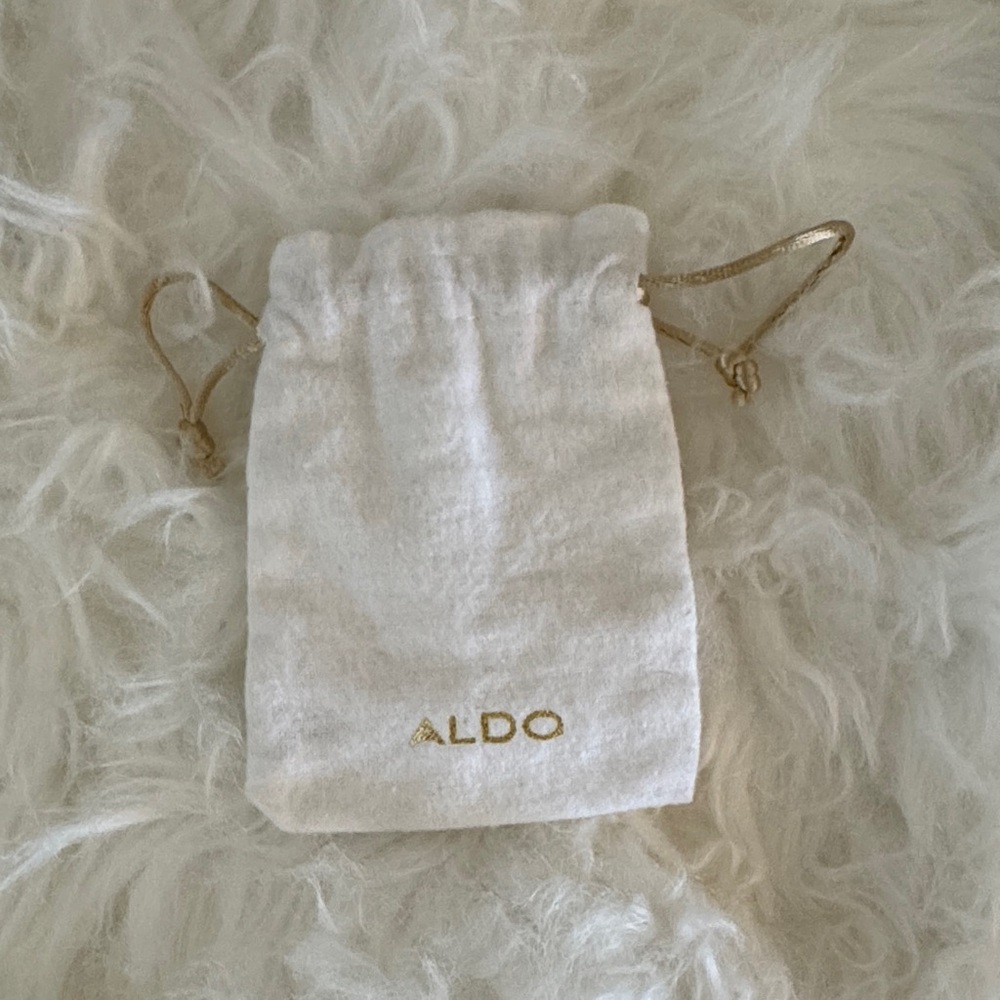 Aldo Cream Jewelry Dust Bag w/ Gold Drawstring | POUCH ONLY - Picture 1 of 3